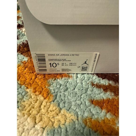 Nike Air Size 10.5 Jordan 4 Retro Shimmer Women DS New DJ0675-200 - Picture 6 of 7